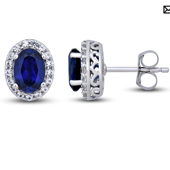 Kay Jewelers Jewelry - Kay’s Lab- Sapphire Stud Earrings Sterling Silver